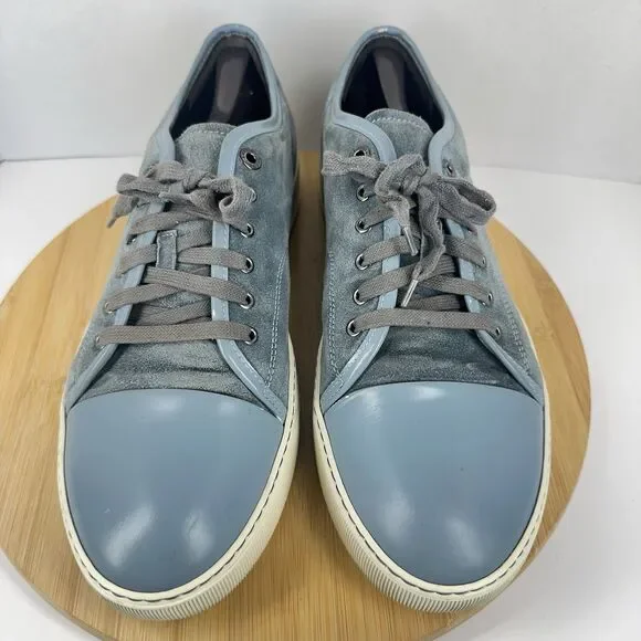 Lanvin DBB1 Suede And Patent Leather Sneakers Shoes Men's Size 12EU 13US Gray - Picture 3 of 15
